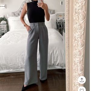NWT Abercrombie Tailored Wide Leg Pants Grey